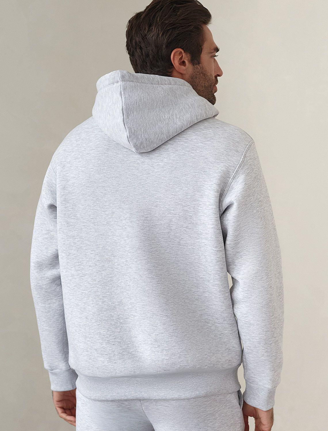 Худи из премиального футера трехнитки с начесом U49.036 св.серый меланж