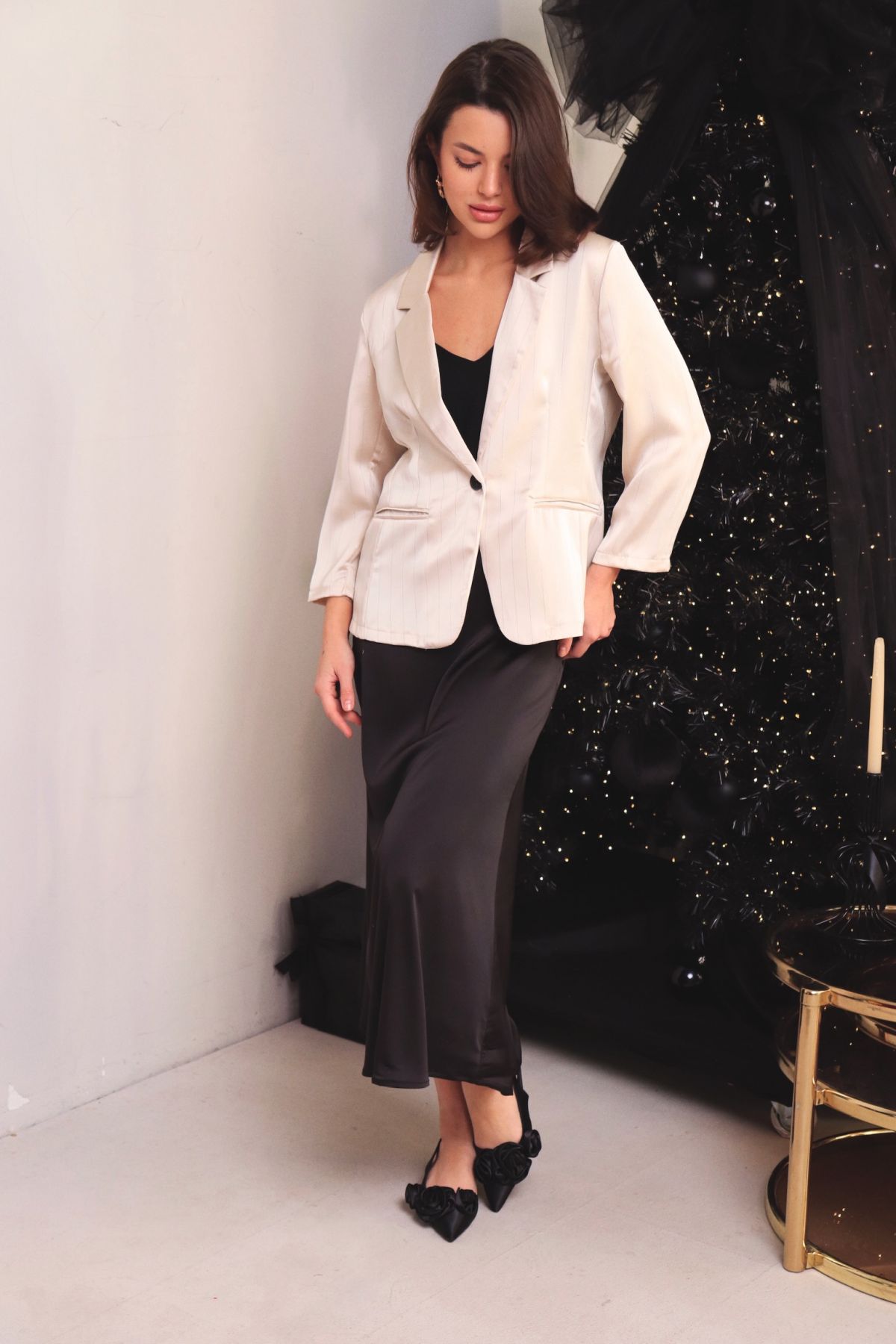 13698 Жакет из русского сатина в полоску (остаток: 42)