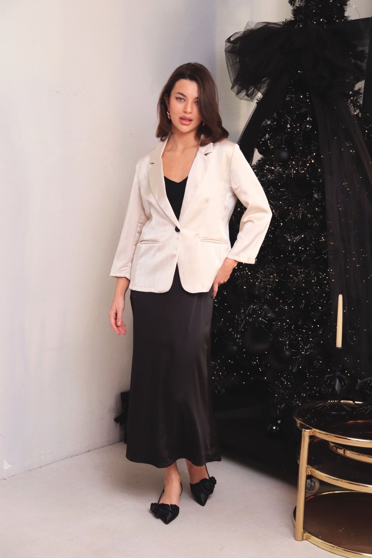 13698 Жакет из русского сатина в полоску (остаток: 42)