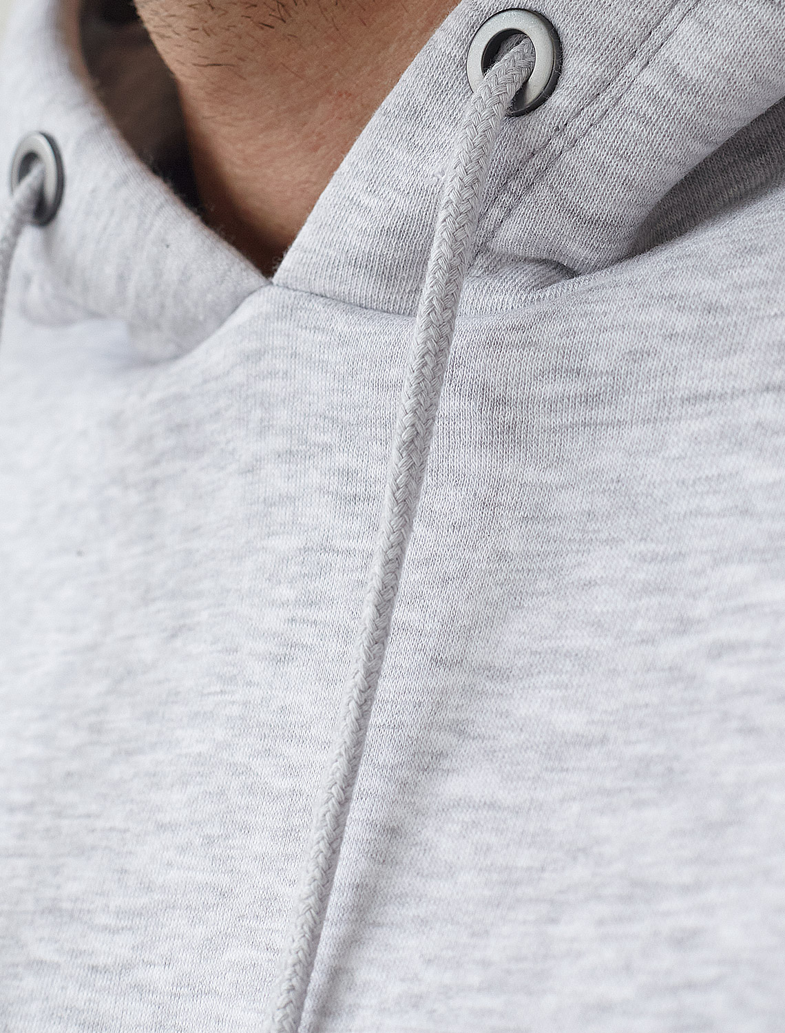 Худи из премиального футера трехнитки с начесом U49.036 св.серый меланж