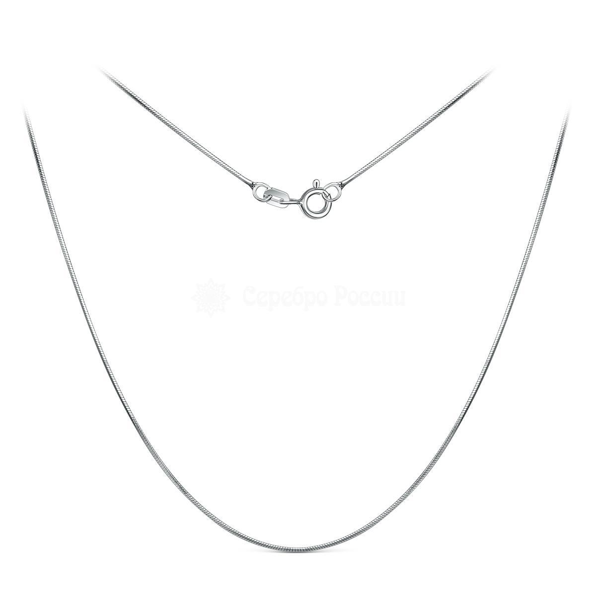 Цепь из серебра родированная - Снейк, 50 см 1808R015L50