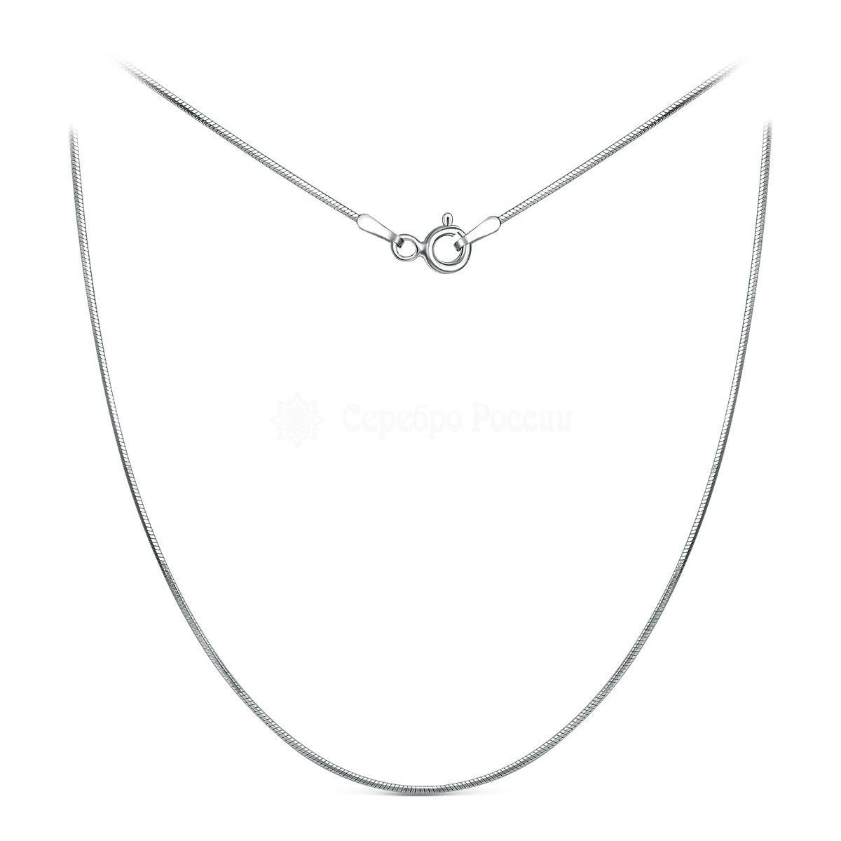 Цепь из серебра родированная - Снейк, 50 см 1808R025L50