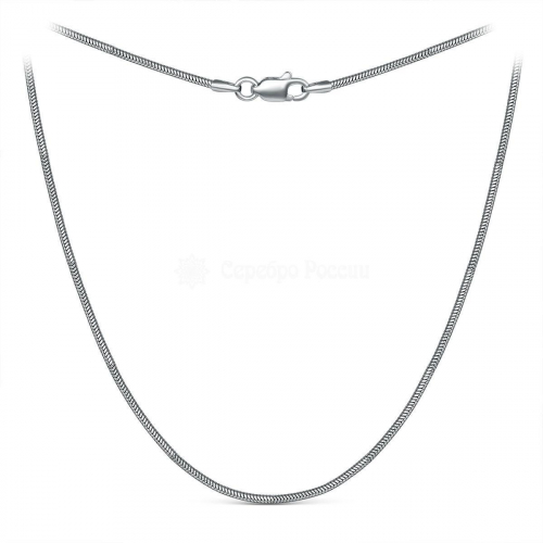 Цепь из серебра родированная - Снейк, 50 см 2108R120L50