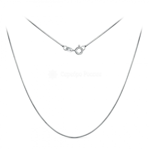 Цепь из серебра родированная - Снейк, 40 см 1808R015L40