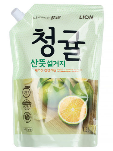 Средство для мытья посуды, овощей и фруктов Unripe Green Tangerine by Chamgreen 1.2L Refill