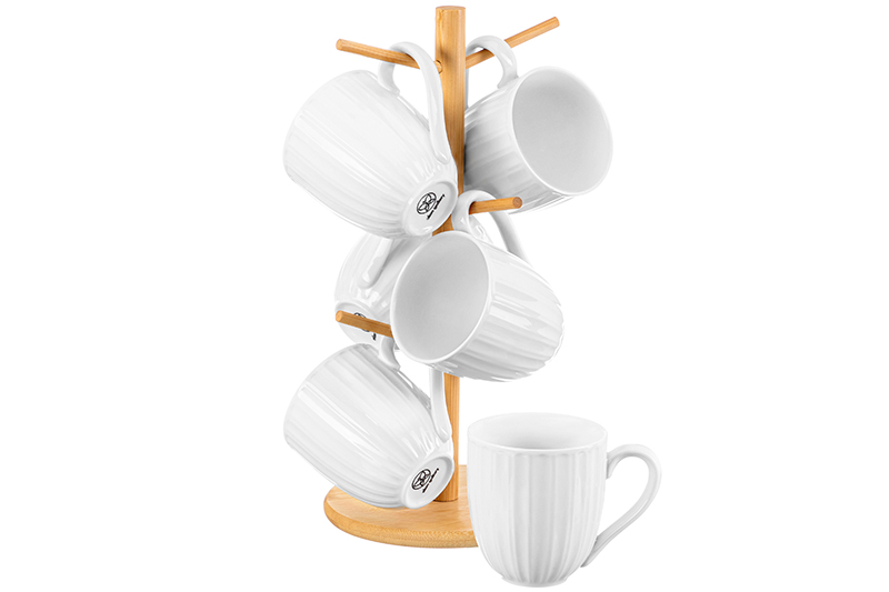 Подставка бамбуковая для 6 кружек 15,8*15,8*33 см