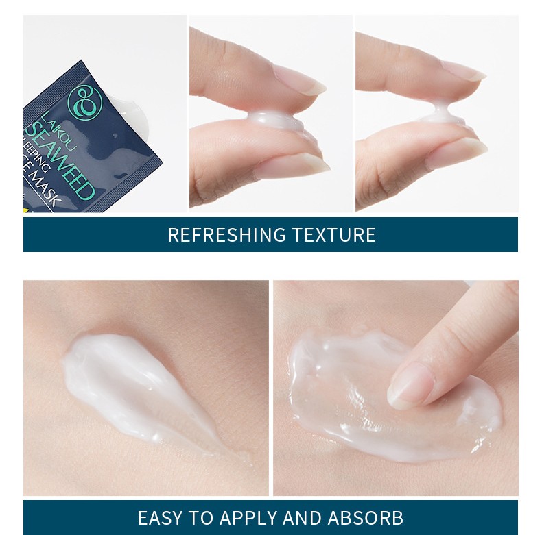 Ночная маска для лица с морскими водорослями LAIKOU Seaweed Sleeping Face Mask, 3 гр.