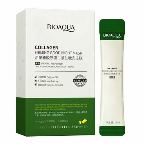 Ночная маска-желе с коллагеном и центеллой BIOAQUA Collagen Firming Sleeping Mask, 1 стик 4 мл.