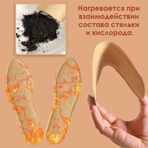 Cтельки-грелки для обуви самонагревающиеся, размер 36-39, 1 пара