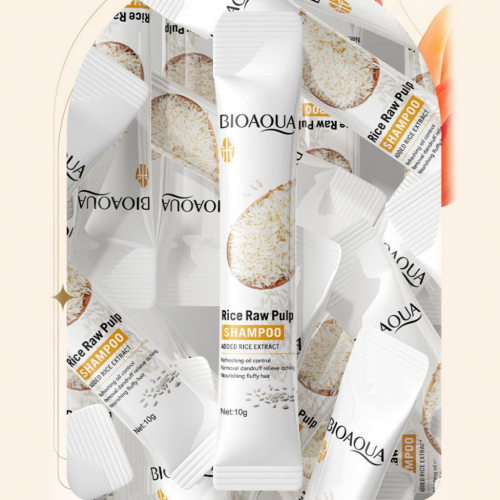 Шампунь для волос с экстрактом риса Biaoqua Rice Raw Pulp Shampoo, 1 саше 10 мл.