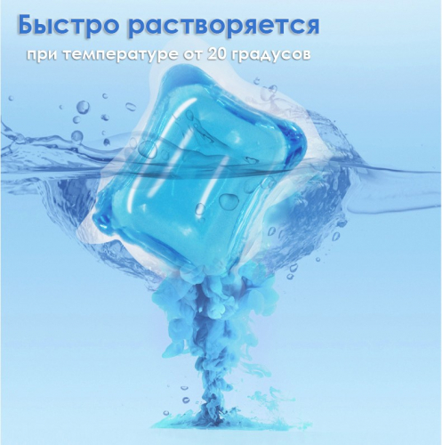 Капсулы для стирки белья 10 шт. в пакете, Аромат: ЗИМА (Роза, Кедр, Ваниль), 10 шт. * 6 гр.