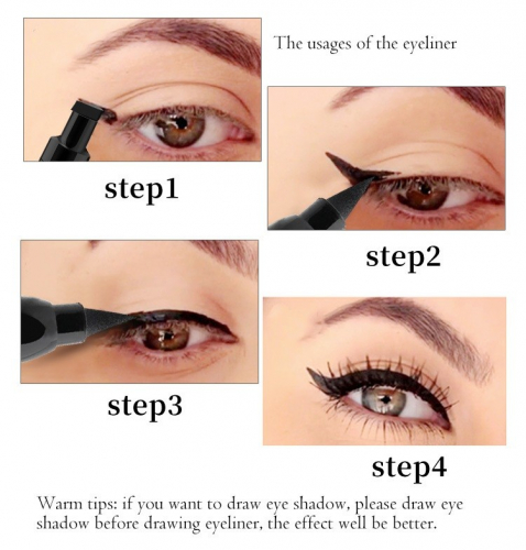 2-сторонняя подводка-фломастер с штампом стрелка QIC Liquid duo eyeliner