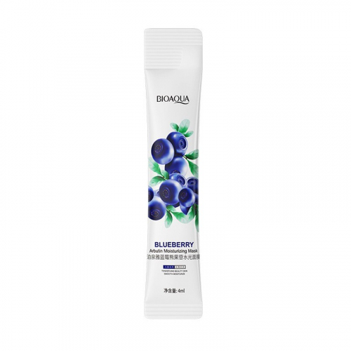 Увлажняющая ночная маска-желе с черникой BIOAQUA Blueberry Arbutin Moisturizing Mask, 1 стик 4 мл.