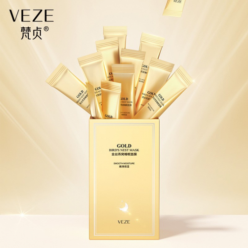 Ночная маска для лица с золотом, ласточкиным гнездом и женьшенем VEZE, 1 стик 4 мл.