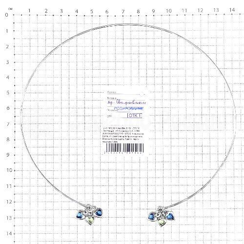 Колье из серебра с кристаллами Swarovski родированное 925 пробы ркл-141038
