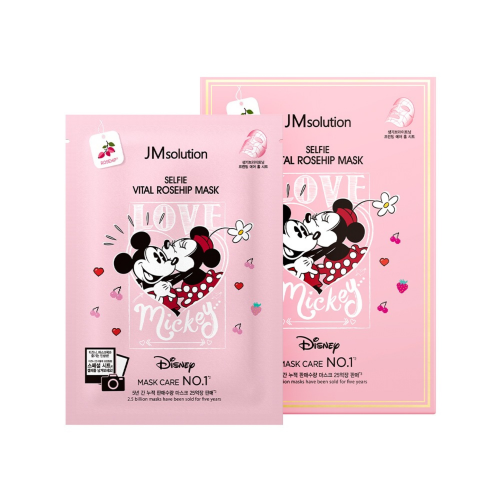 [JMSOLUTION] Маска для лица тканевая освежающая ШИПОВНИК Disney Collection Selfie Vital Rosehip Mask, 30 мл