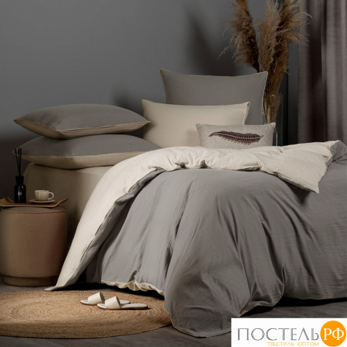 SleepiX ЮКО сер/св-беж КПБ 200х210-1/230х250-1/50х70-2/70х70-2, 6 пр., модал/бамбук