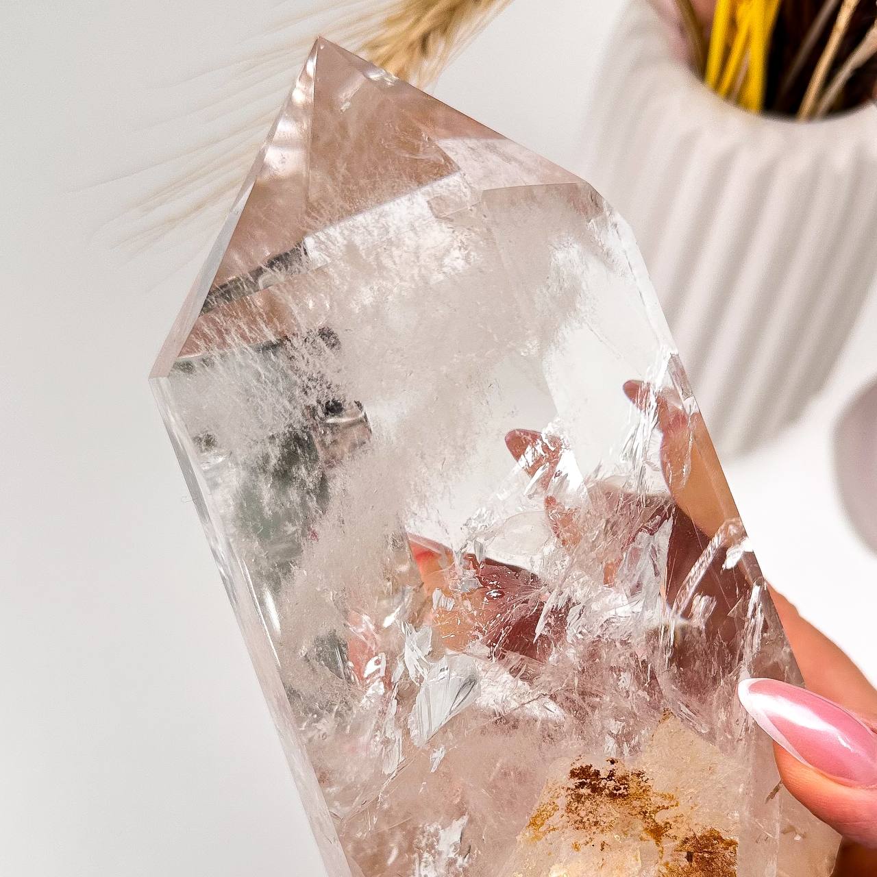 Радуга Самоцветов Кристалл из Горного Хрусталя на подставке