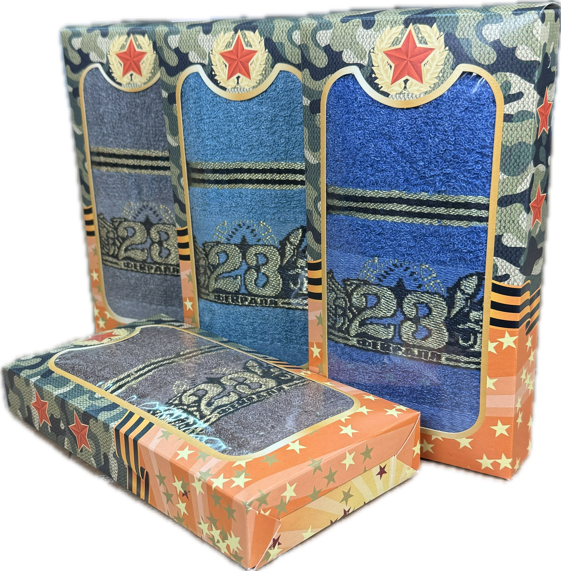 Полотенце махровое в подарочной коробке ПОБЕДА 1 пр р-р 35х75