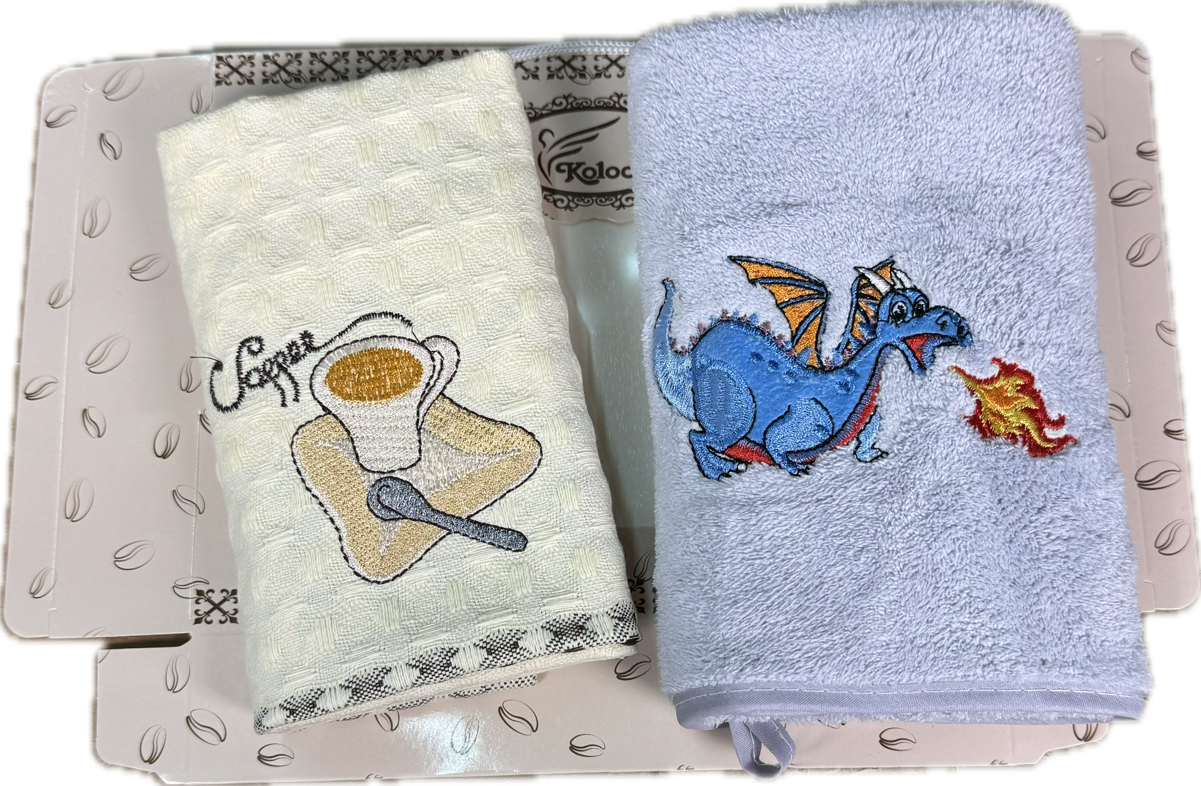 Набор полотенце микрофибра и крупная вафелька КОФЕ 2 пр р-р 35х75 и 25х50