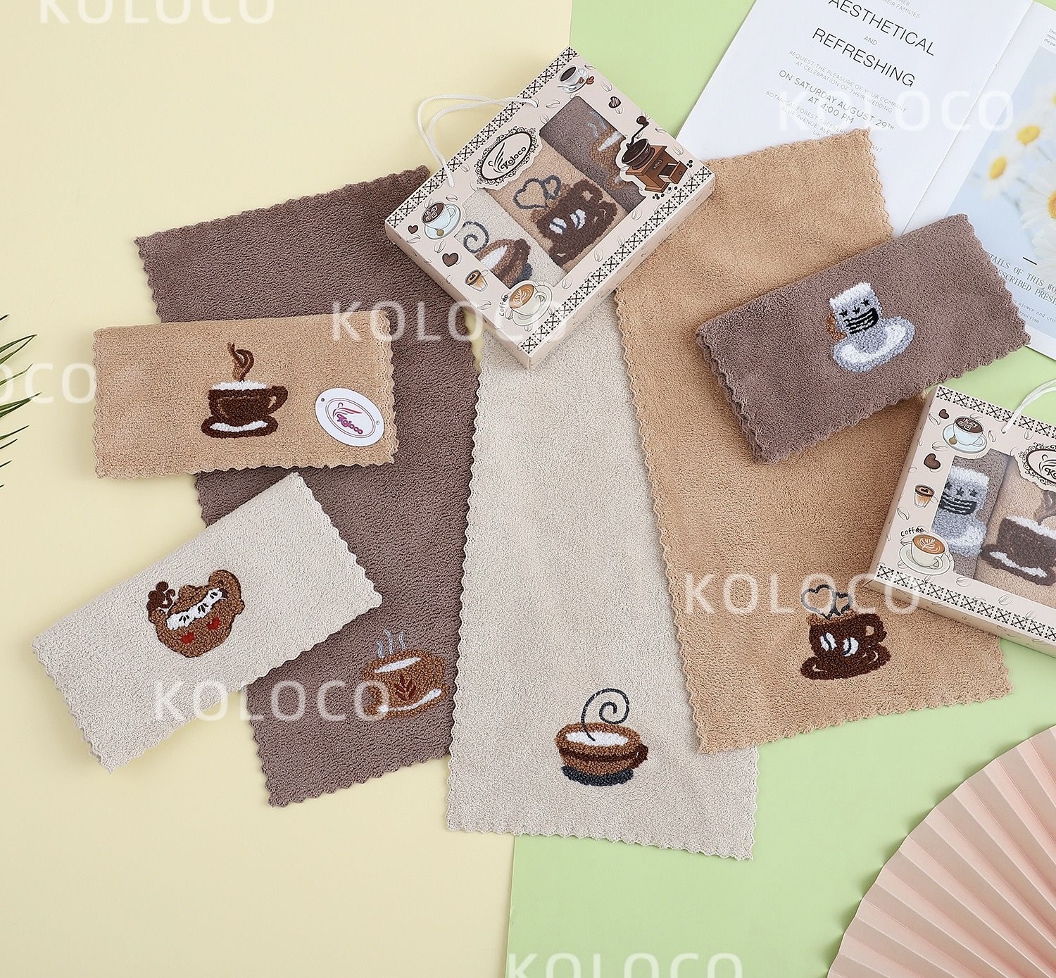 Полотенце микрофибра 98 - 582 КОФЕ НАШИВКА р-р 25х50