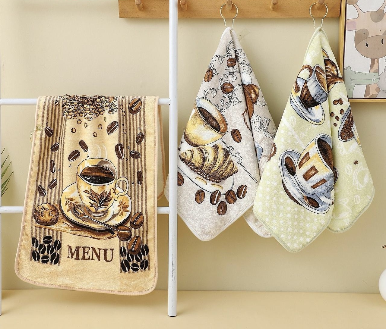 Полотенце микрофибра с карабином 98-761 КОФЕМАНИЯ р-р 35х75