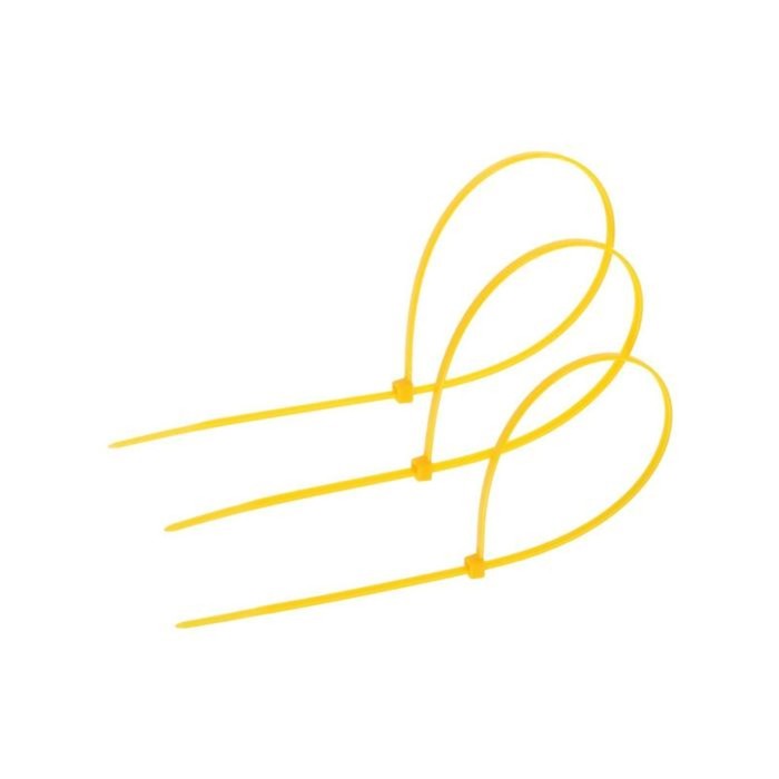 Хомут нейлоновый для стяжки, ТУНДРА, 4,8х400 мм, желтый, 100 шт