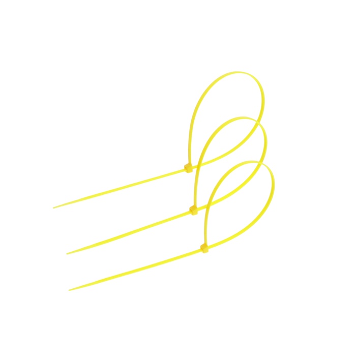 Хомут нейлоновый для стяжки, ТУНДРА, 4,8х400 мм, желтый, 25 шт