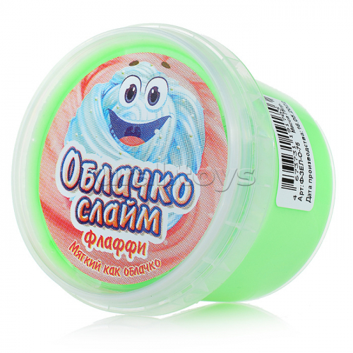 Слайм Облачко, зеленый 100 мл.
