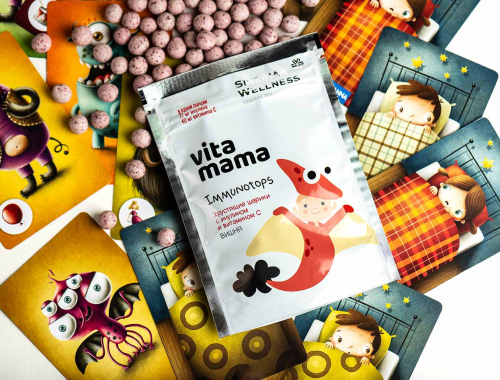 Immunotops, хрустящие шарики с инулином (вишня) - Vitamama