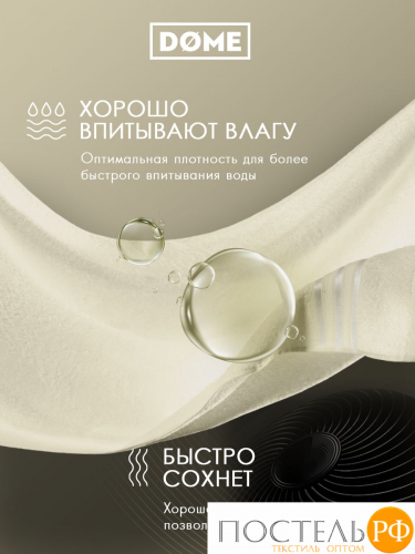 (1040) Набор полотенец в новогодней коробке (kmpt0000586) 70х130 см-2 шт Dome Harmonika Махра 440 г/м2, 1040 Молочный