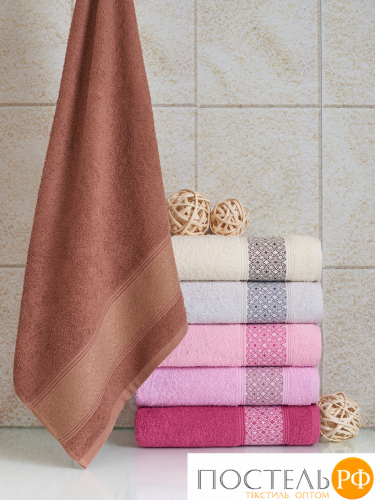 Полотенце махровое BUNGA 100% хлопок (70x140) корич, 450гр (2231)