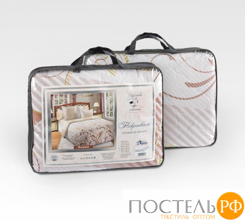 П180210ШОК Шоколадный крем перкаль 180*210 покрывало стеганое Перкаль Королевское искушение