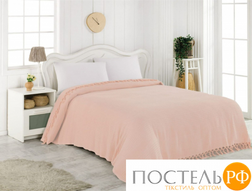 S5123/04 Покрывало EFOR пике 220X240 персик SOMON