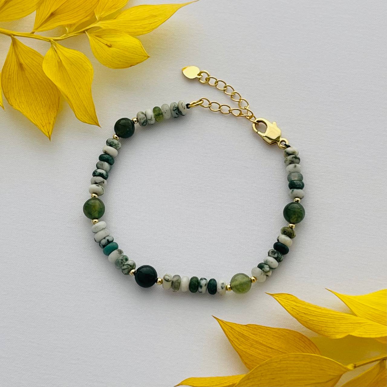 Радуга Самоцветов Браслет из Мохового Агата