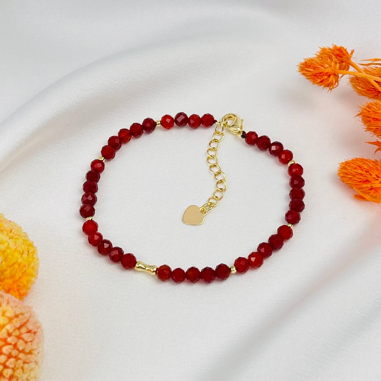 Радуга Самоцветов Браслет из Сердолика со вставкой