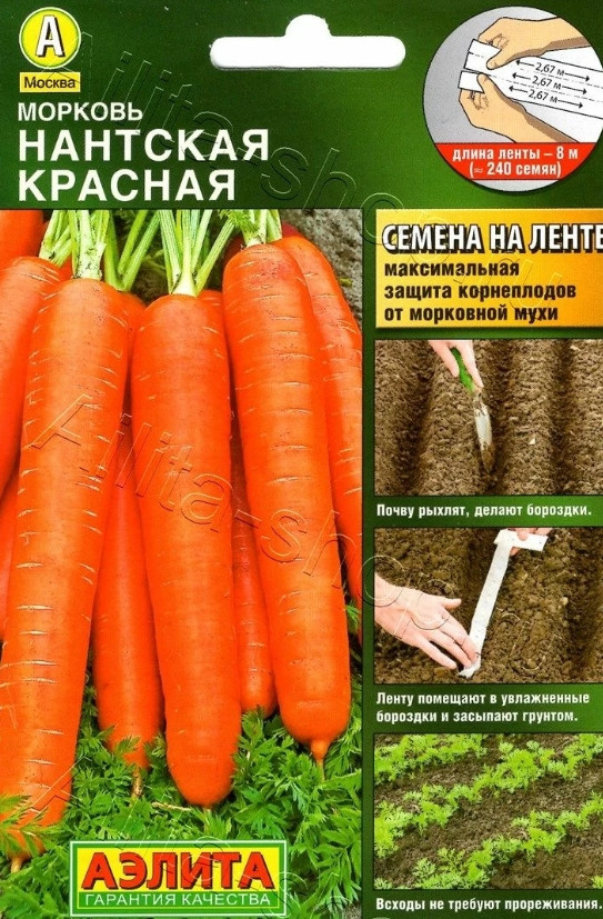 Морковь ЛЕНТА 8м Нантская КРАСНАЯ
