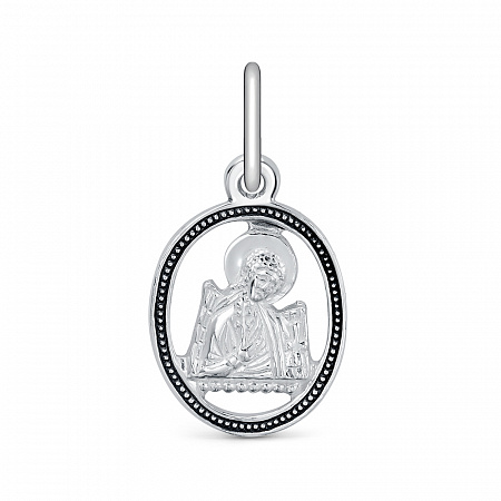 004к Образ (Ангел Хранитель) из серебра частичное чернение литье