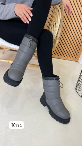 Stylele K-112K-МП/Z Полусапожки женские сер иск кожа, подклад нат шерсть