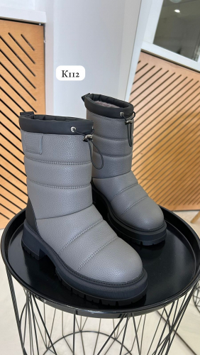 Stylele K-112K-МП/Z Полусапожки женские сер иск кожа, подклад нат шерсть