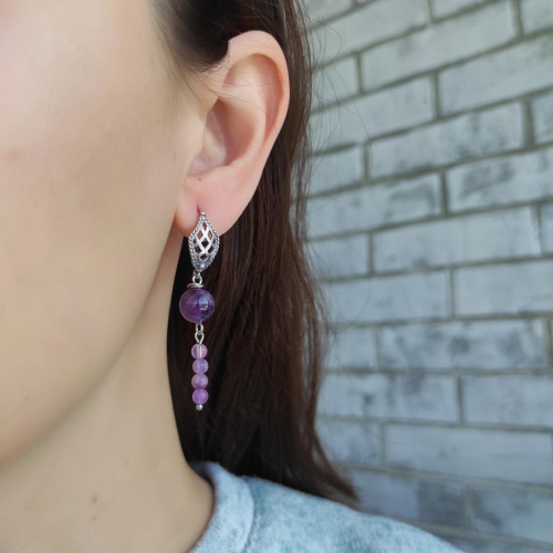 Серьги аметист