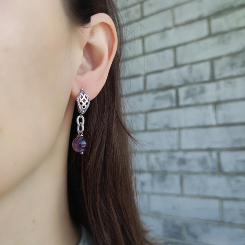 Серьги аметист
