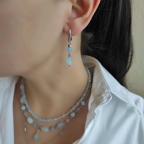 Серьги из аквамарина