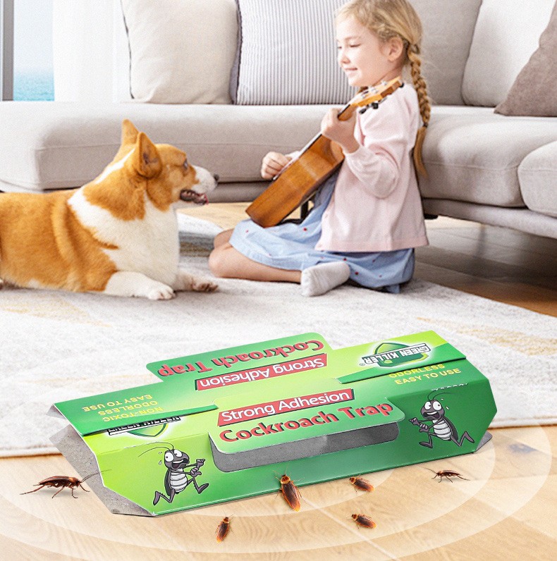 Домики-ловушки клеевые + приманка от тараканов, набор 10 шт. в коробке