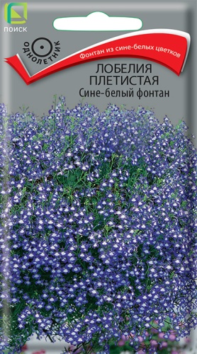 Цветы Лобелия амп. Сине-белый фонтан 0,1 г ц/п Поиск (однол.)