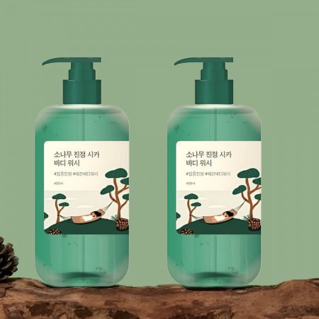 ROUND LAB Успокаивающий гель для душа с экстрактами сосны и центеллы / Pine Calming Cica Body Wash, 400 мл