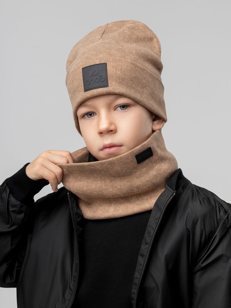 Комплект (шапка, снуд) 13-162MU; светло-коричневый