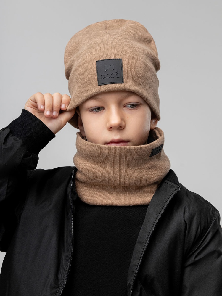 Комплект (шапка, снуд) 13-162MU; светло-коричневый