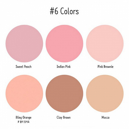 L’ocean Профессиональная палетка румян 6 оттенков / Hole Blusher, 10 г x 6
