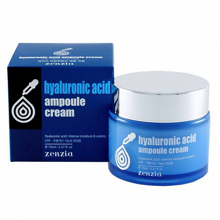 Jigott Крем для лица увлажняющий с гиалуроновой кислотой / Zenzia Hyaluronic Acid Ampoule Cream, 70 мл
